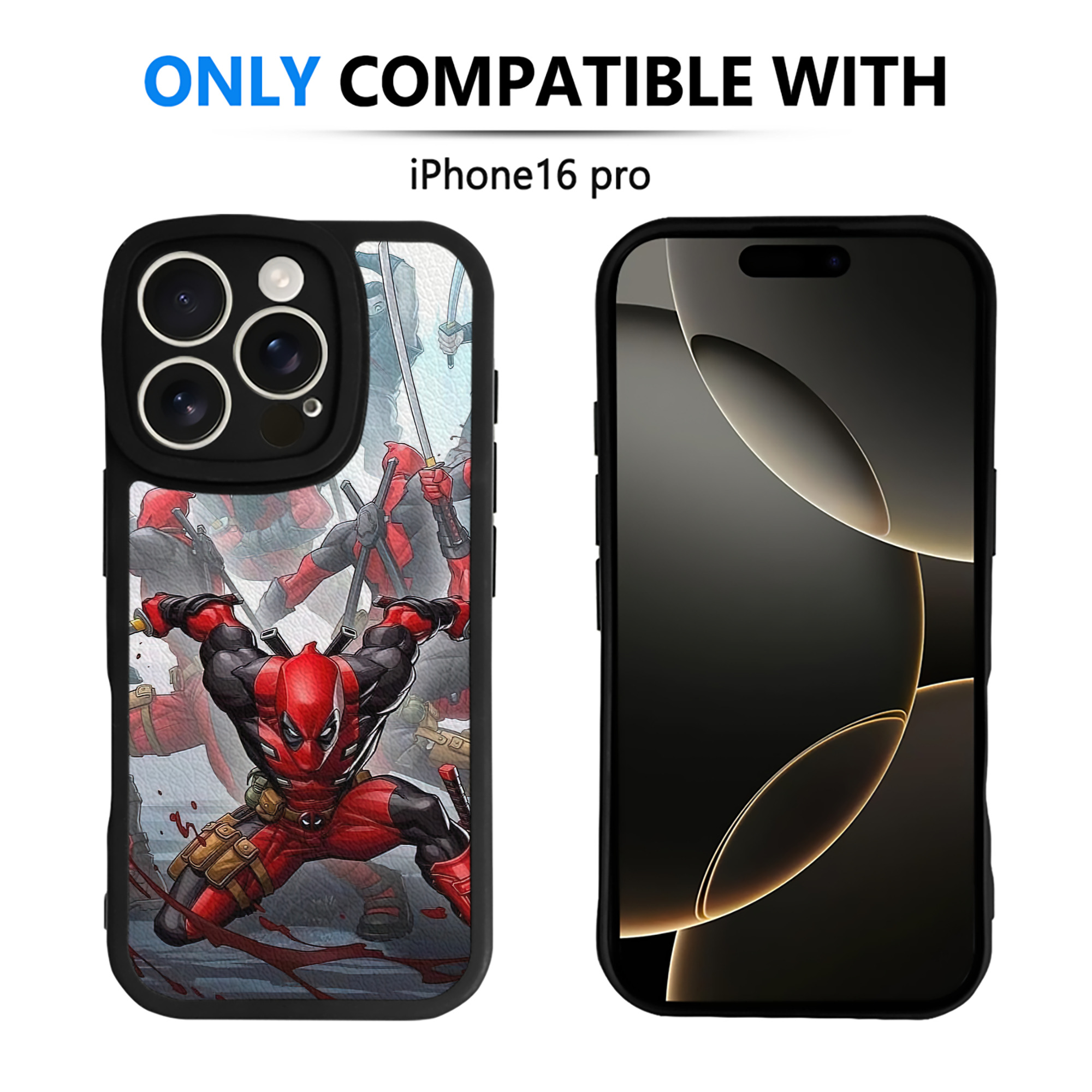 （画像用） Deadpool デッドプール 【iPhone 16シリーズ対応】シリコンスマホケース（レザー調） 材質：シリコン